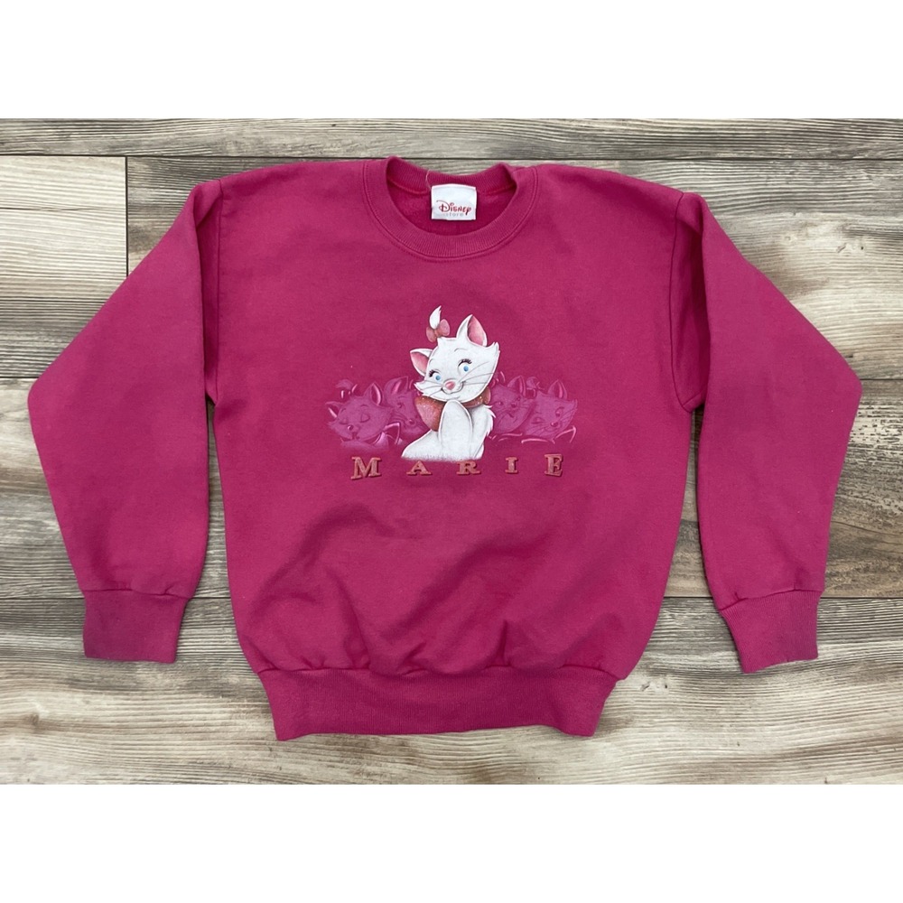 Disney Store Marie The Aristocats Girls Size Small Pink Crewneck Sweater